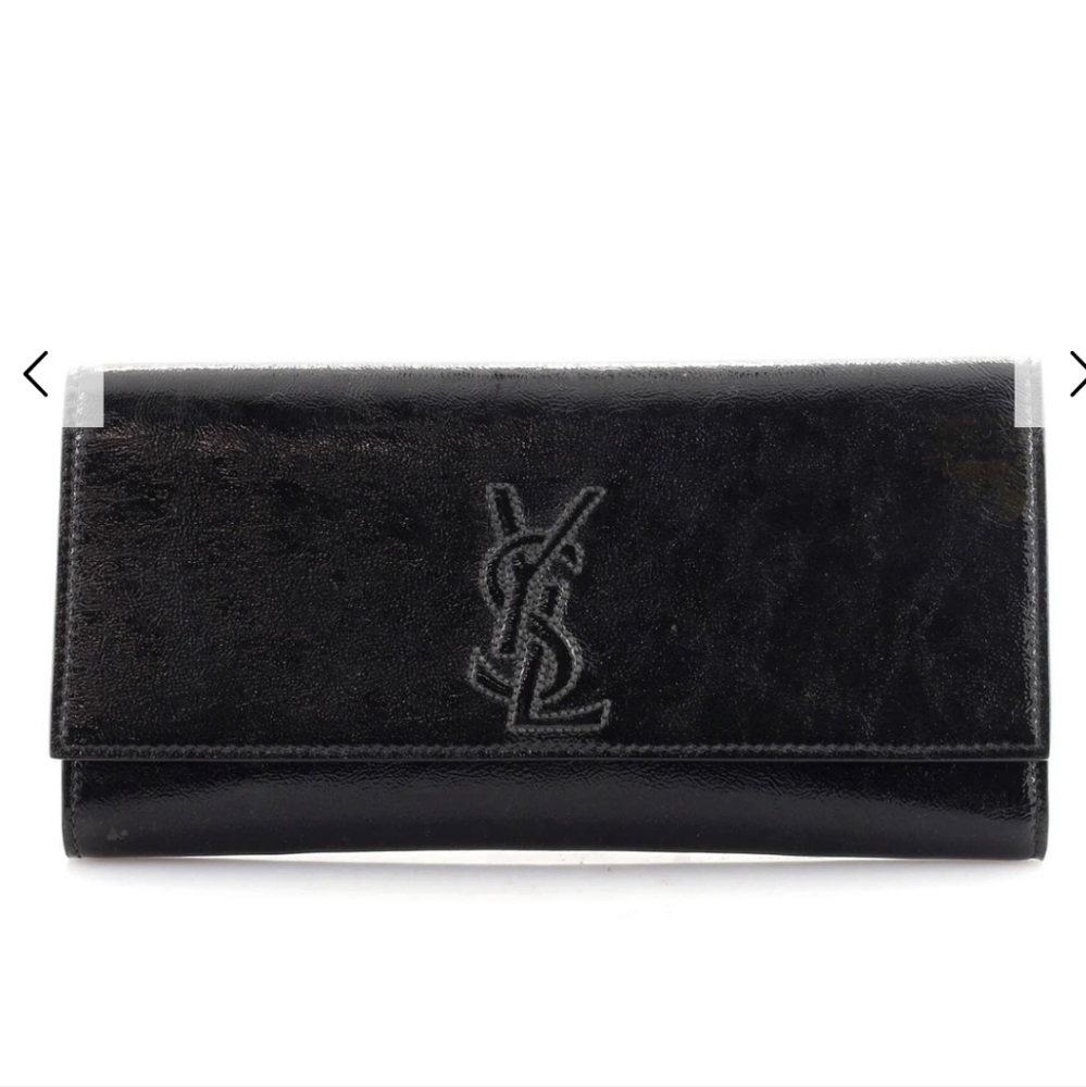 YSL belle de hour crashed patent leather clutch